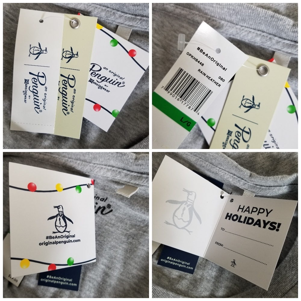 NWT Original Penguin Reinbeer T Shirt XL Christmas Reindeer Novelty Graphic Gray - Picture 10 of 11